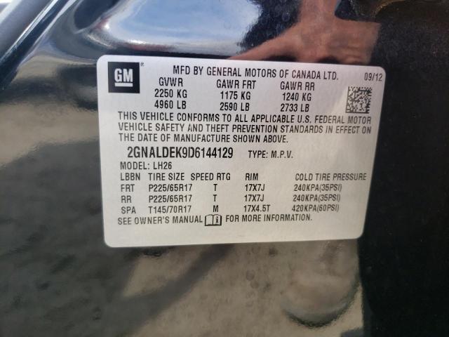 Photo 10 from auction – 2013 CHEVROLET EQUINOX LT with VIN 2GNALDEK9D6144129