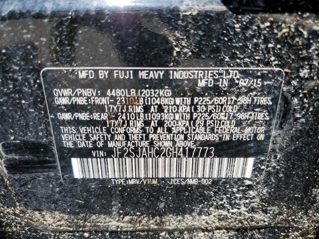 Photo 10 from auction – 2016 SUBARU FORESTER 2 with VIN JF2SJAHC2GH417773