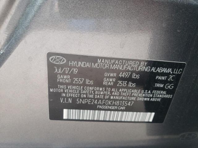 Photo 10 from auction – 2019 HYUNDAI SONATA SE with VIN 5NPE24AF0KH813547