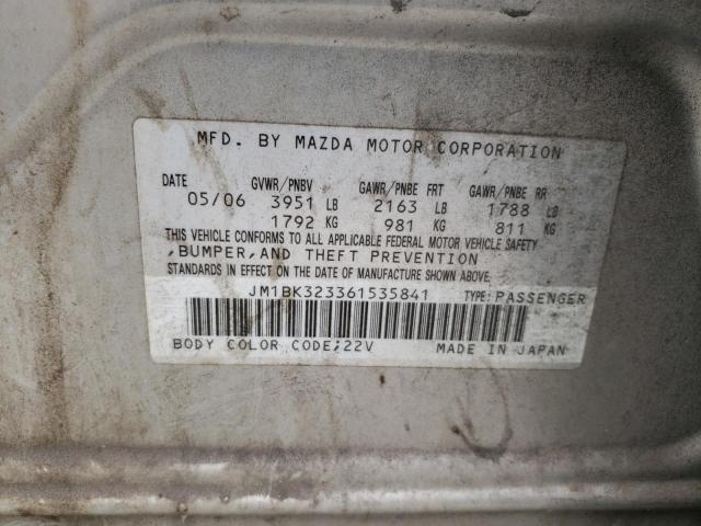 Zdjęcie 10 z aukcji – 2006 MAZDA MAZDA 3 z VIN JM1BK323361535841