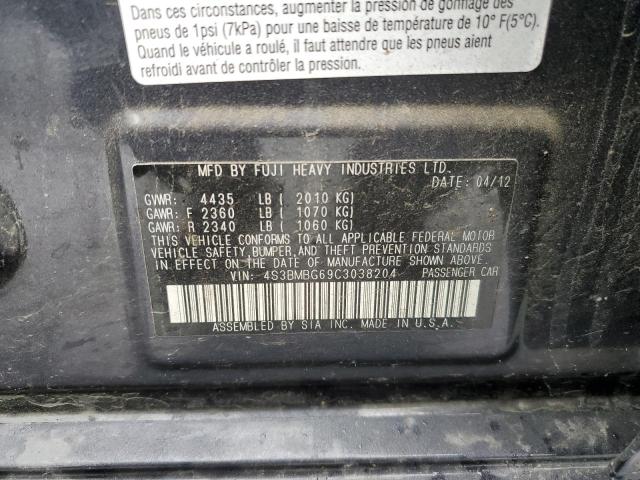 Zdjęcie 10 z aukcji – 2012 SUBARU LEGACY 2.5 z VIN 4S3BMBG69C3038204