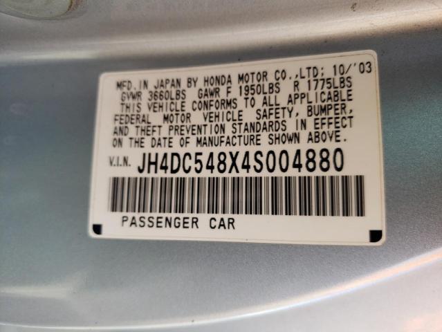 Photo 10 from auction – 2004 ACURA RSX with VIN JH4DC548X4S004880