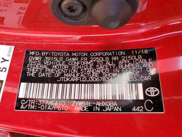 Photo 10 from auction – 2018 TOYOTA PRIUS with VIN JTDKARFU2J3067834