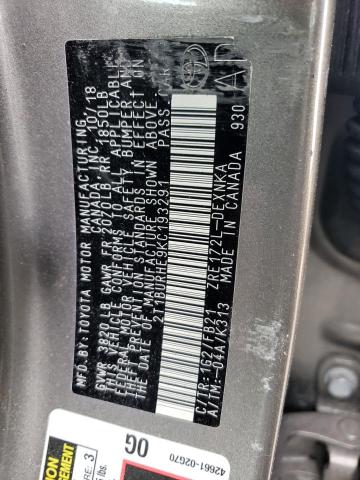 Photo 10 from auction – 2019 TOYOTA COROLLA L with VIN 2T1BURHE9KC193291