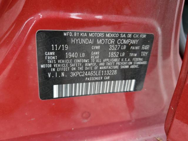 Photo 10 from auction – 2020 HYUNDAI ACCENT SE with VIN 3KPC24A65LE113228