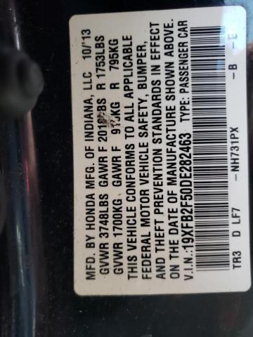 Photo 10 from auction – 2013 HONDA CIVIC LX with VIN 19XFB2F50DE282463