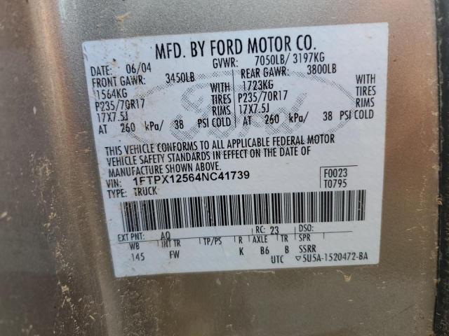 Photo 10 from auction – 2004 FORD F150 with VIN 1FTPX12564NC41739