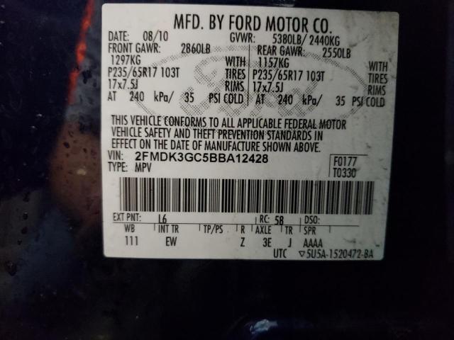 Photo 10 from auction – 2011 FORD EDGE SE with VIN 2FMDK3GC5BBA12428
