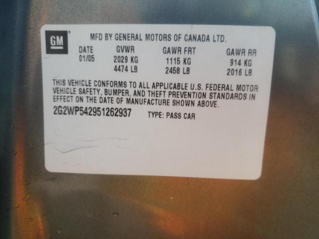Photo 10 from auction – 2005 PONTIAC GRAND PRIX with VIN 2G2WP542951262937