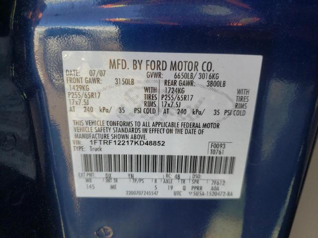 Фото 10 с аукциона – 2007 FORD F150 с VIN 1FTRF12217KD48852
