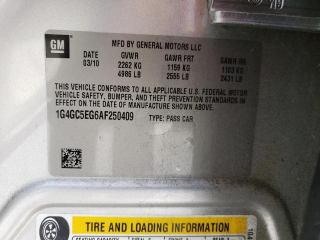 Photo 10 from auction – 2010 BUICK LACROSSE C with VIN 1G4GC5EG6AF250409