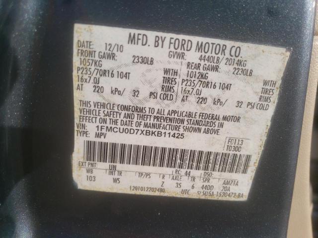 Photo 10 from auction – 2011 FORD ESCAPE XLT with VIN 1FMCU0D7XBKB11425