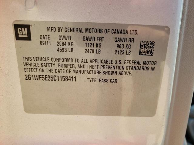 Photo 10 from auction – 2012 CHEVROLET IMPALA LS with VIN 2G1WF5E35C1158411