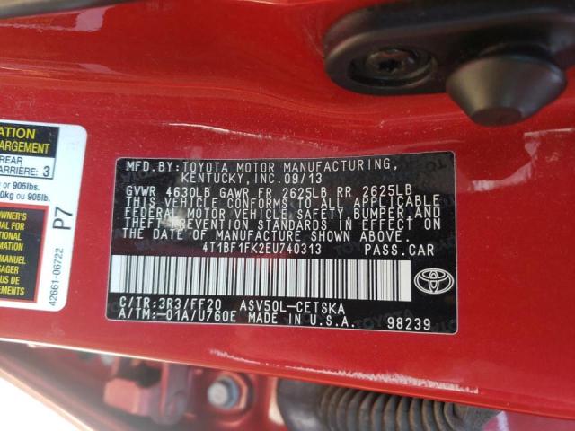 Photo 10 from auction – 2014 TOYOTA CAMRY L with VIN 4T1BF1FK2EU740313