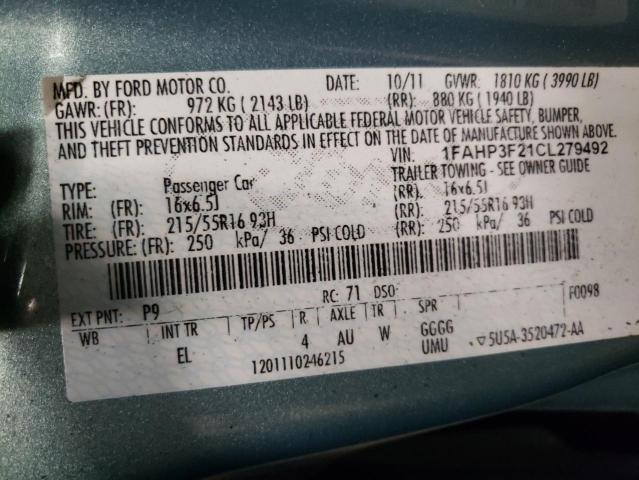 صورة رقم 10 من المزاد - 2012 FORD FOCUS SE مع VIN 1FAHP3F21CL279492