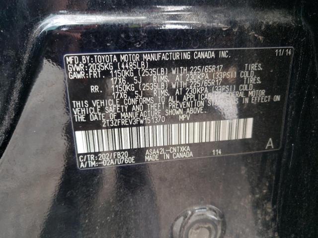 Photo 10 from auction – 2015 TOYOTA RAV4 LE with VIN 2T3ZFREV3FW151370