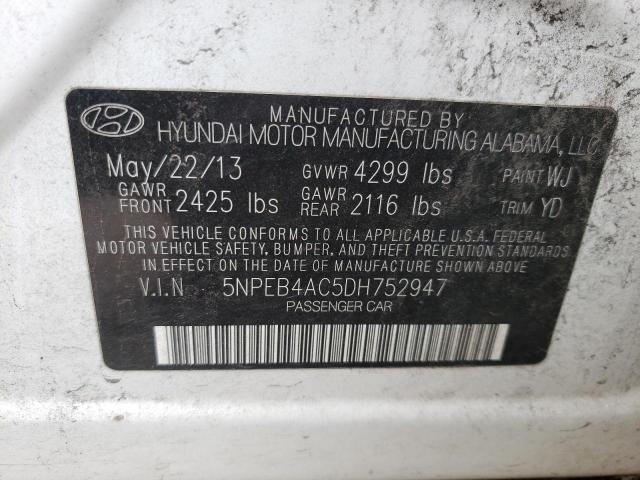 Photo 10 from auction – 2013 HYUNDAI SONATA GLS with VIN 5NPEB4AC5DH752947