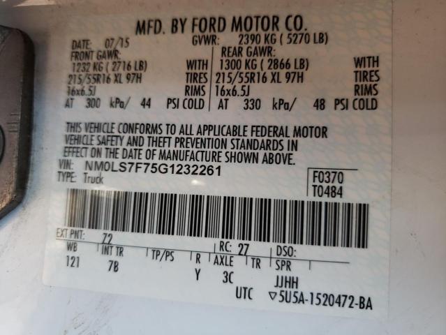 Photo 10 from auction – 2016 FORD TRANSIT CO with VIN NM0LS7F75G1232261