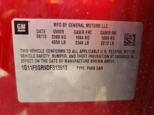 Photo 10 from auction – 2013 CHEVROLET MALIBU 2LT with VIN 1G11F5SR9DF313913