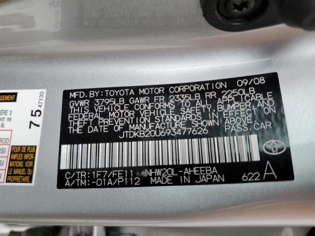Photo 10 from auction – 2009 TOYOTA PRIUS with VIN JTDKB20U693477626
