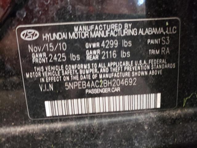 Photo 10 from auction – 2011 HYUNDAI SONATA GLS with VIN 5NPEB4AC2BH204692