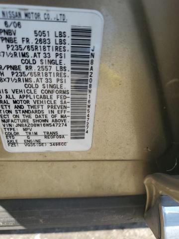 Photo 10 from auction – 2006 NISSAN MURANO SL with VIN JN8AZ08W16W547274