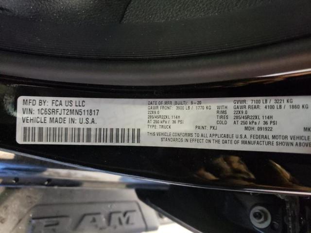 Photo 10 from auction – 2021 RAM 1500 LARAM with VIN 1C6SRFJT2MN511817