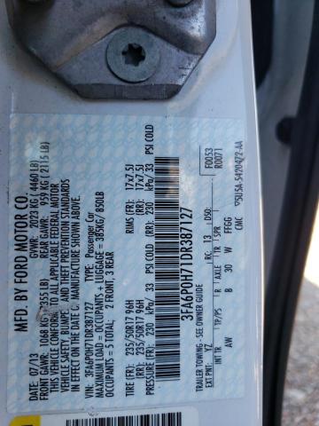 Photo 10 from auction – 2013 FORD FUSION SE with VIN 3FA6P0H71DR387127