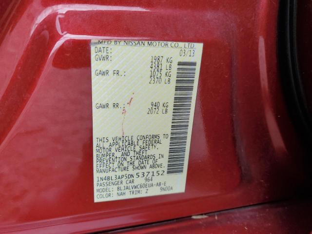 Photo 10 from auction – 2013 NISSAN ALTIMA 3.5 with VIN 1N4BL3AP5DN537152