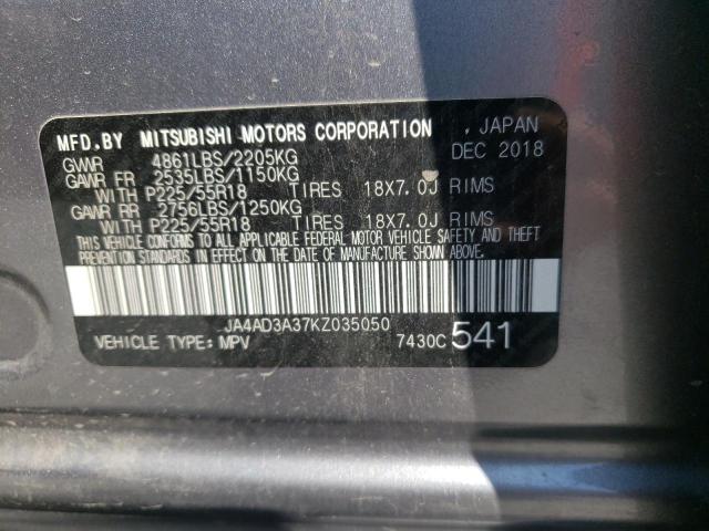Photo 10 from auction – 2019 MITSUBISHI OUTLANDER with VIN JA4AD3A37KZ035050