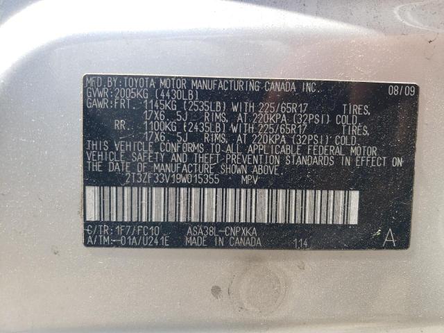 Photo 10 from auction – 2009 TOYOTA RAV4 with VIN 2T3ZF33V19W015355