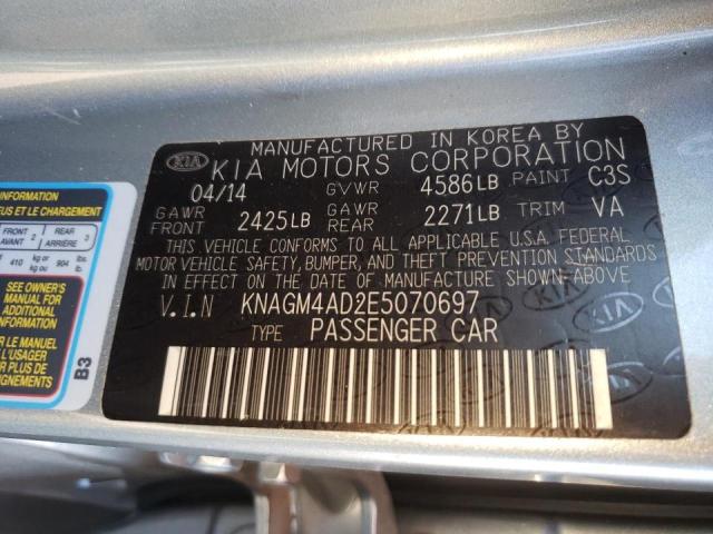 Photo 10 from auction – 2014 KIA OPTIMA HYB with VIN KNAGM4AD2E5070697