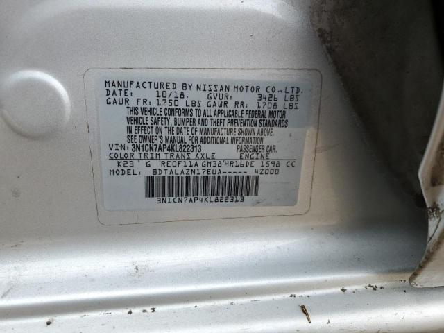 Photo 10 from auction – 2019 NISSAN VERSA S with VIN 3N1CN7AP4KL822313