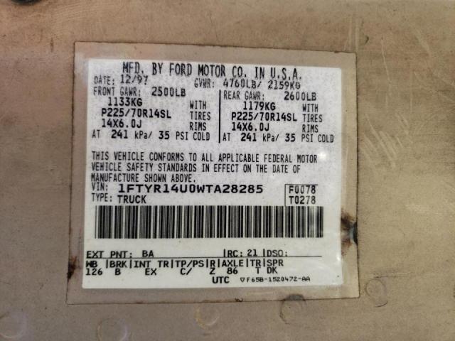 Photo 10 from auction – 1998 FORD RANGER SUP with VIN 1FTYR14U0WTA28285