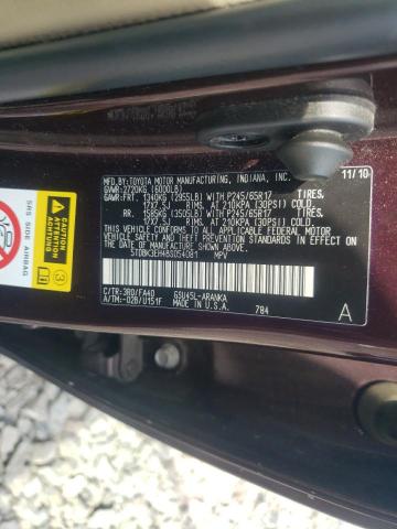 Photo 10 from auction – 2011 TOYOTA HIGHLANDER with VIN 5TDBK3EH4BS054081
