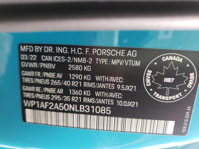 Photo 10 from auction – 2022 PORSCHE MACAN GTS with VIN WP1AF2A50NLB31085