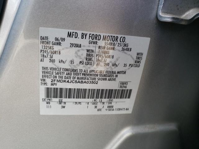 Photo 10 from auction – 2010 FORD EDGE SEL with VIN 2FMDK4JC5ABA03502
