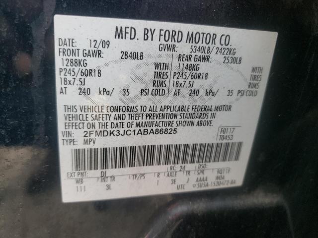Photo 10 from auction – 2010 FORD EDGE SEL with VIN 2FMDK3JC1ABA86825
