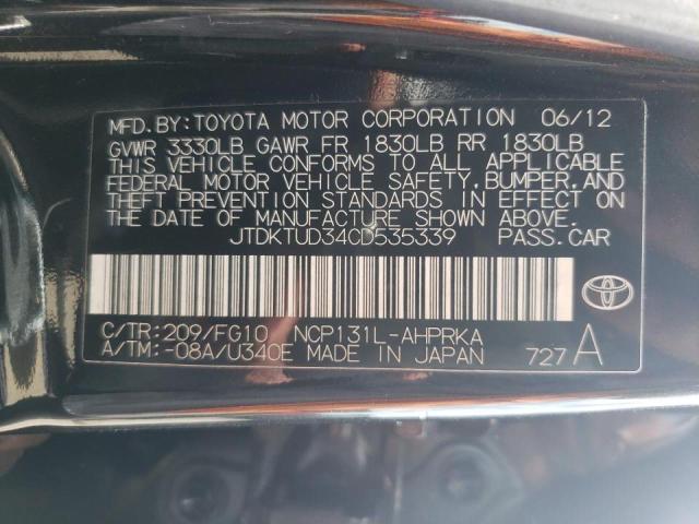 Photo 10 from auction – 2012 TOYOTA YARIS with VIN JTDKTUD34CD535339