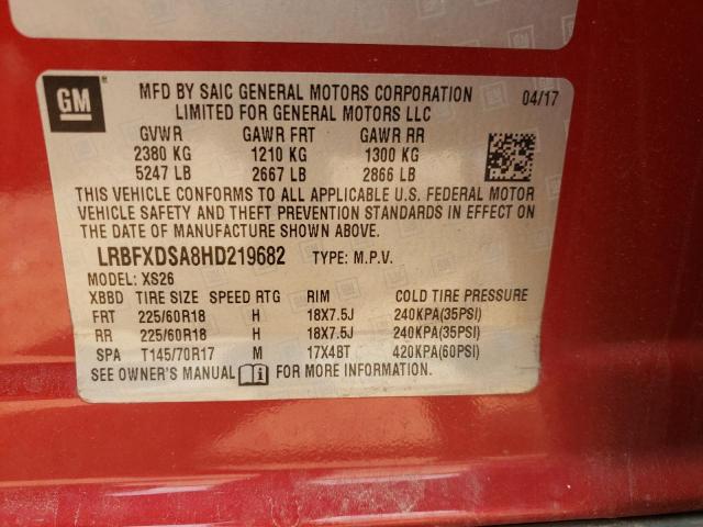 Photo 10 from auction – 2017 BUICK ENVISION E with VIN LRBFXDSA8HD219682