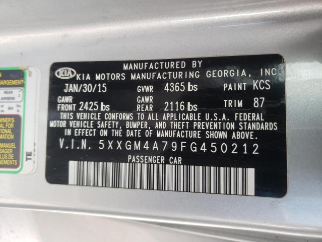 Photo 10 from auction – 2015 KIA OPTIMA LX with VIN 5XXGM4A79FG450212