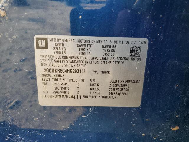 Photo 10 from auction – 2017 CHEVROLET SILVERADO with VIN 3GCUKREC4HG293153