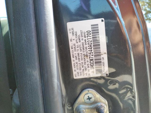 Photo 10 from auction – 2004 HONDA ACCORD EX with VIN 1HGCM72544A021700