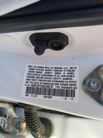 Photo 10 from auction – 2016 HONDA CIVIC EX with VIN 19XFC2F73GE246737