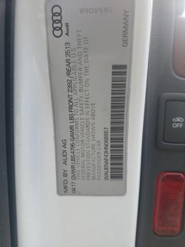 Photo 10 from auction – 2017 AUDI A4 PREMIUM with VIN WAUENAF43HN068957