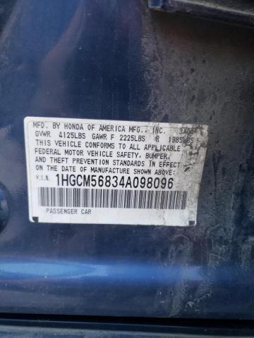 Photo 10 from auction – 2004 HONDA ACCORD EX with VIN 1HGCM56834A098096