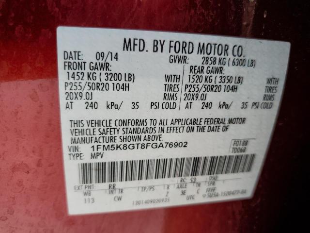 Photo 10 from auction – 2015 FORD EXPLORER S with VIN 1FM5K8GT8FGA76902