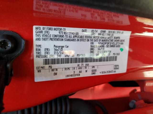 Photo 10 from auction – 2014 FORD FOCUS SE with VIN 1FADP3F21EL273189