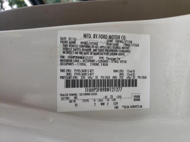 Photo 10 from auction – 2011 FORD FOCUS SE with VIN 1FAHP3FN9BW121277