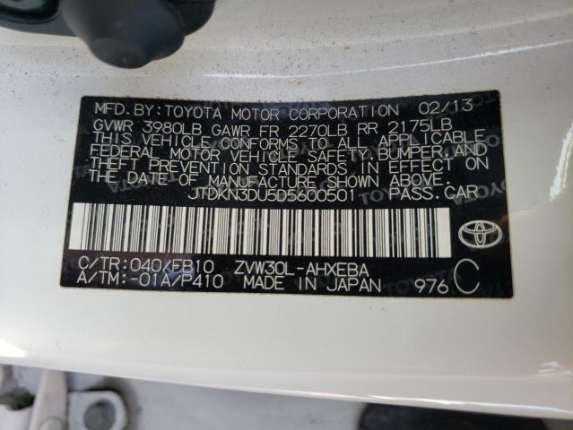 Photo 10 from auction – 2013 TOYOTA PRIUS with VIN JTDKN3DU5D5600501